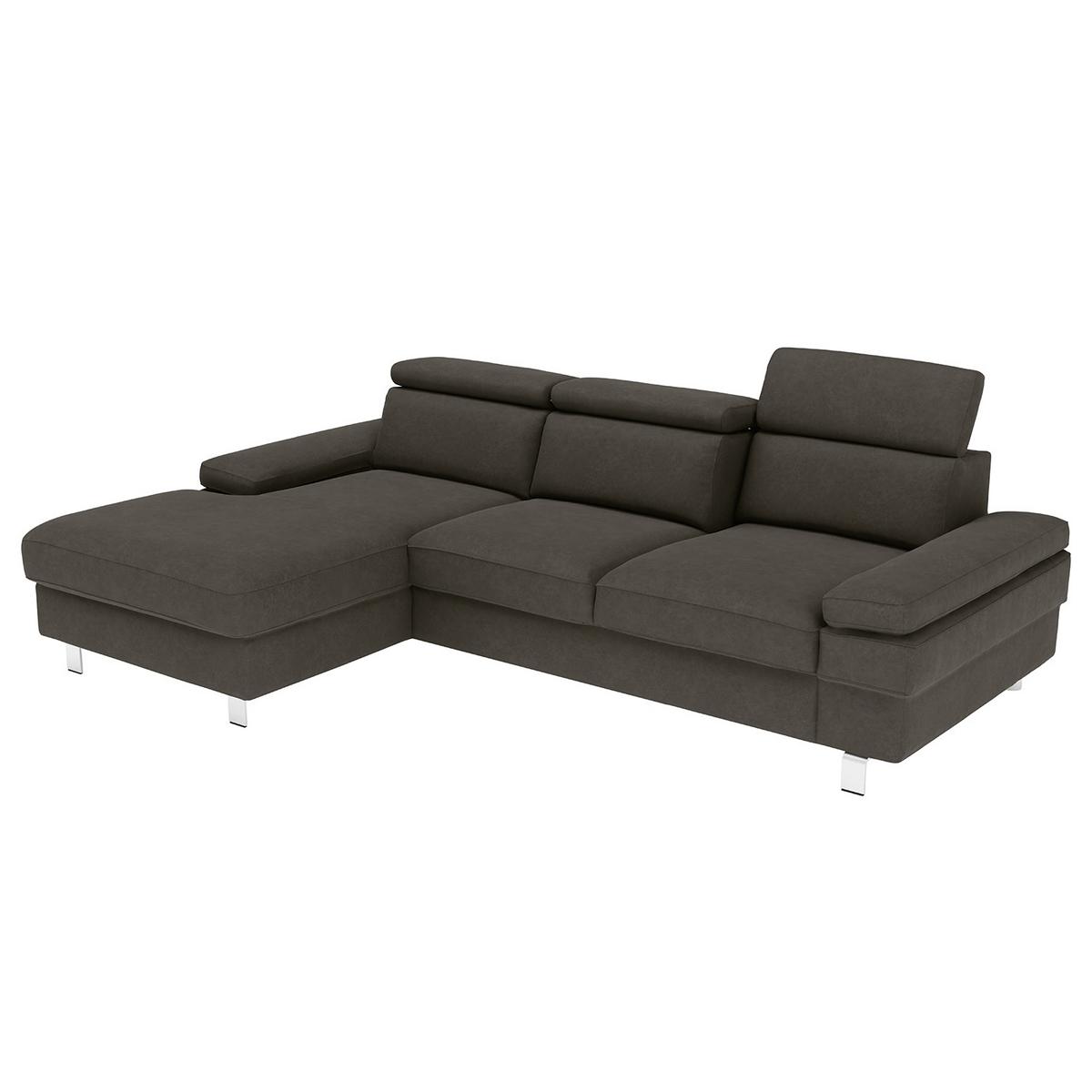 Ecksofa Elvis, Anthrazit S: 182x259 Cm - Anthrazit/Silberfarben, KONVENTIONELL, Textil (182/259cm) - Trendmanufaktur