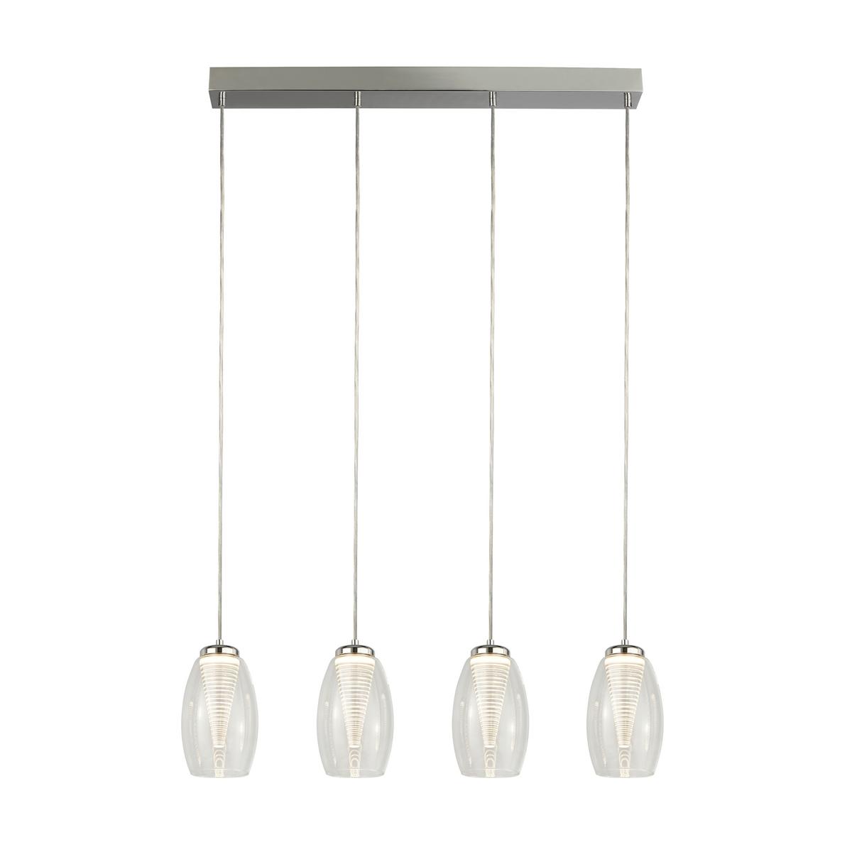 LED-Hängeleuchte Cyclone 97292-4cl - Chromfarben, Design, Glas/Kunststoff (76/12/150cm)