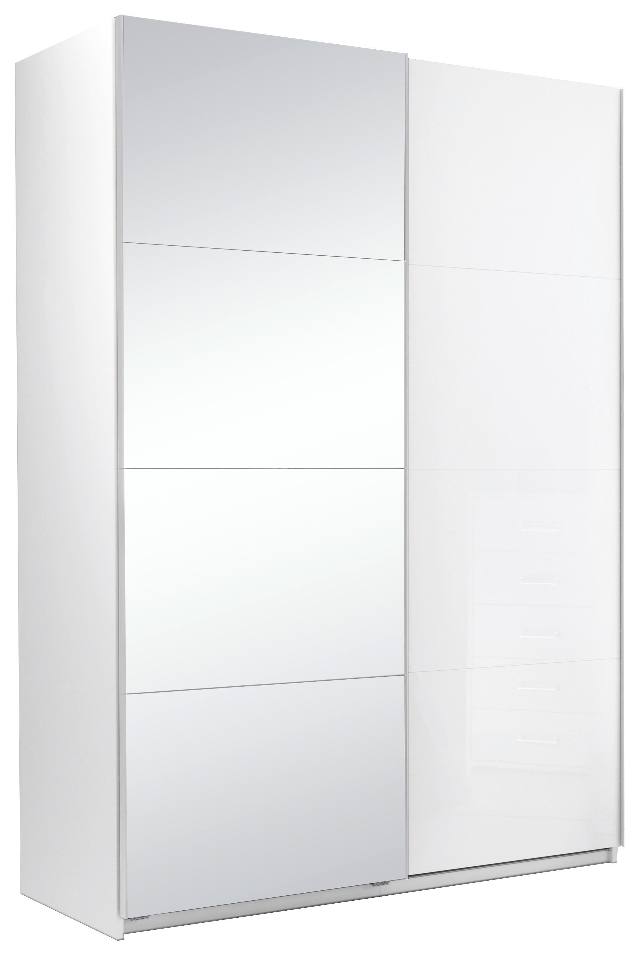 SCHIEBETÜRENSCHRANK Viva Weiß Hochglanz B: 150cm - Weiß Hochglanz/Weiß, MODERN, Holzwerkstoff (150/210/62cm) - P & B