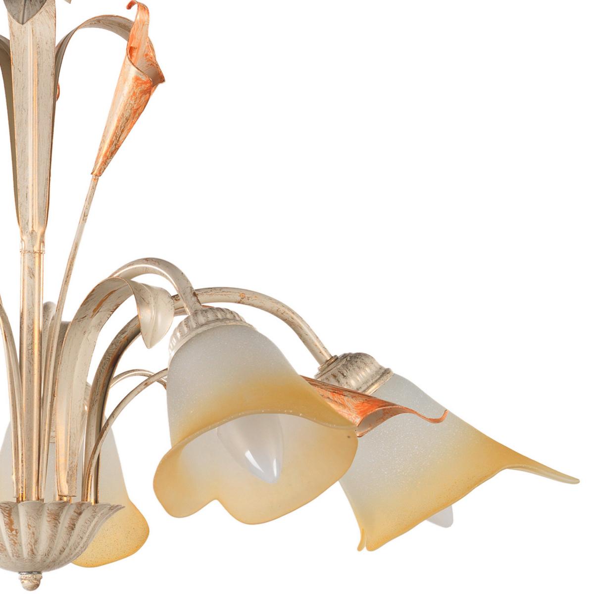 Kronleuchter 4722/5 - Weiß, Natur, Glas/Metall (70/100cm)