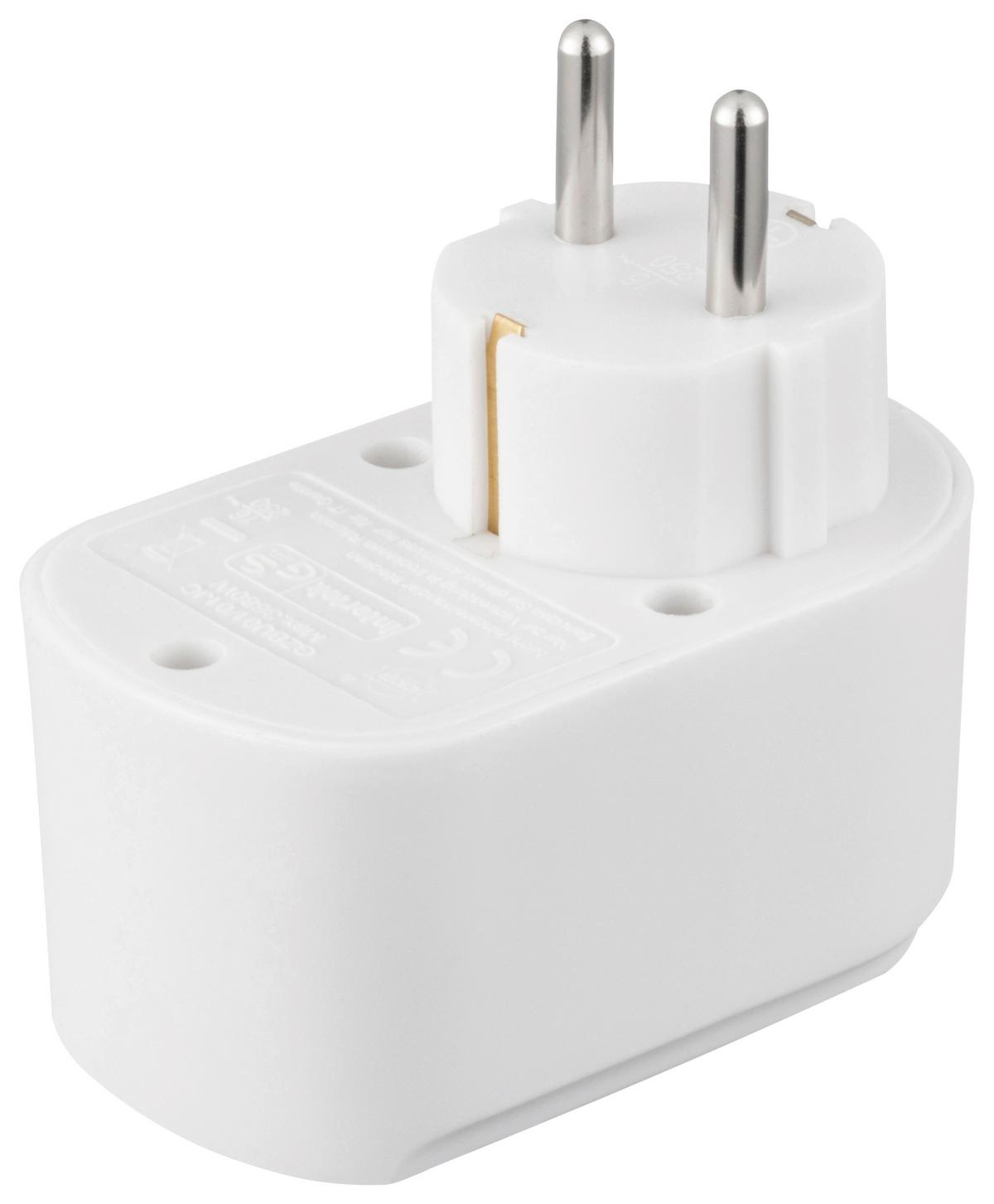 Multistecker, 250v Cassandra - Weiß, Basics, Kunststoff/Metall (8/5,5/7,7cm) - Ondega