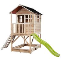 Stelzenhaus Mit Rutsche Naturfarben Exit Loft 500 - Limette/Naturfarben, KONVENTIONELL, Holz (329/190/253cm) - EXIT Toys
