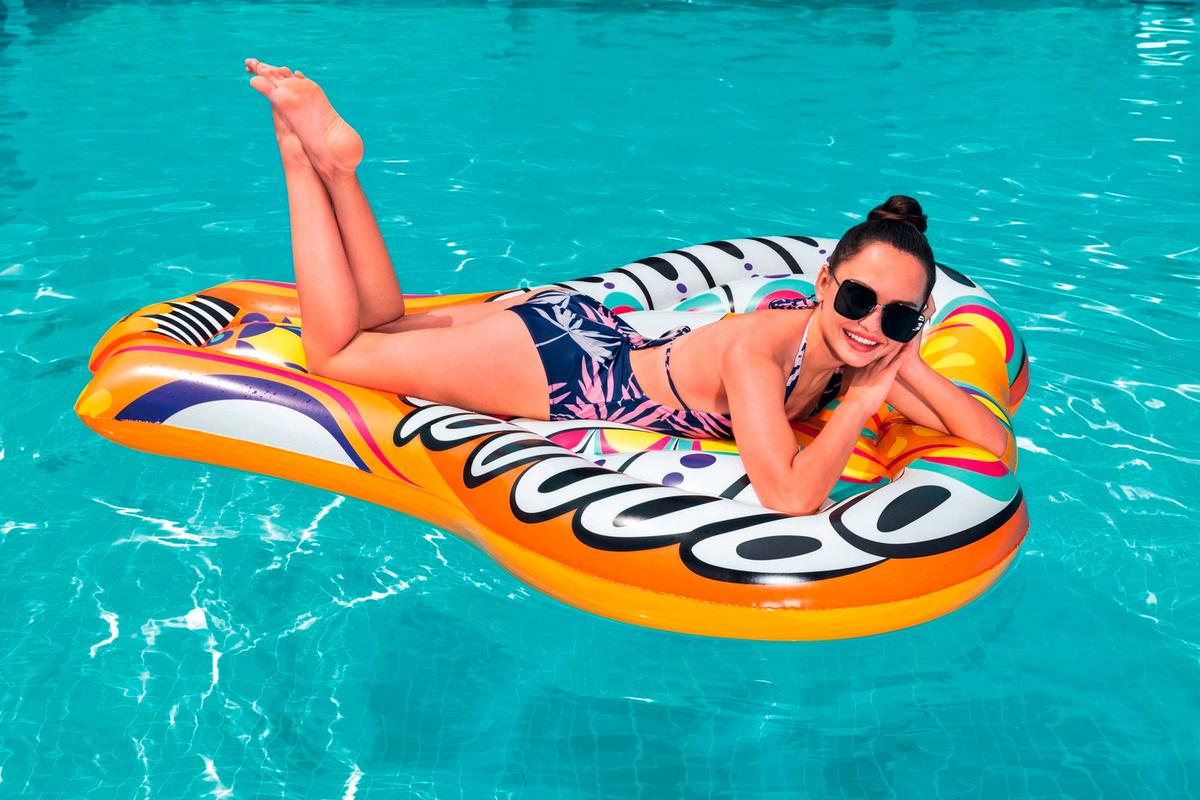 Luftmatratzen LxB: 176x142 cm Bis 90 Kg Belastbar - Schwarz/Orange, MODERN, Kunststoff (176/142/23cm) - Bestway