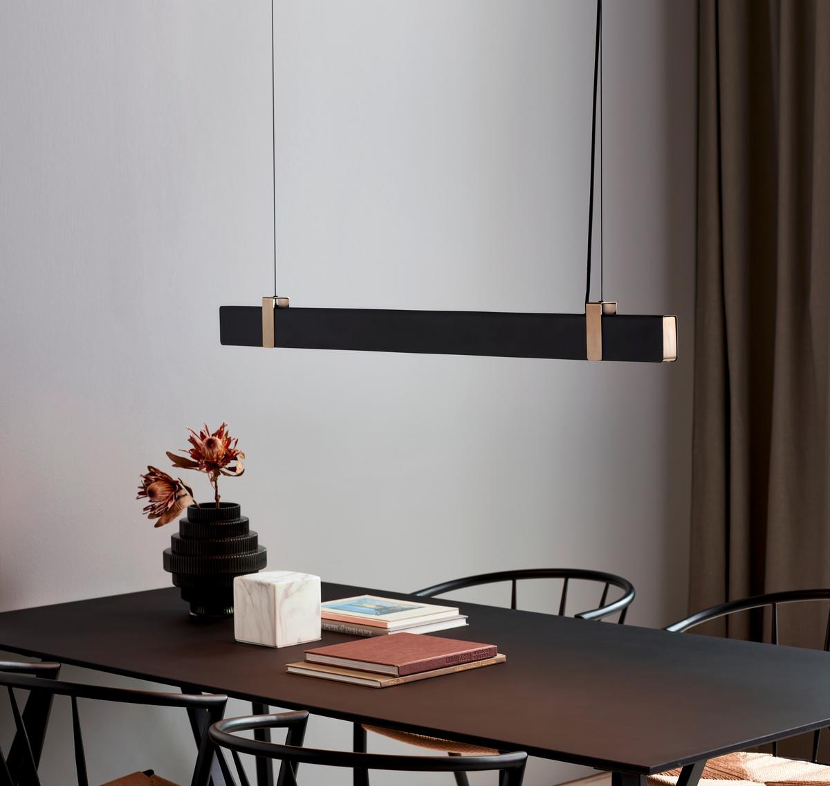 Hängeleuchte Lilt Schwarz B: 115 cm - Schwarz, Design, Metall (115/4,3cm) - Nordlux