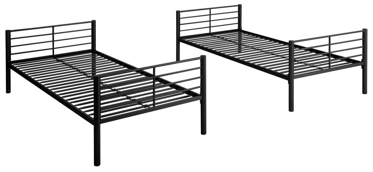 ETAGENBETT Rosie Schwarz 90x200cm - Schwarz, Design, Metall (90/200cm) - MID.YOU