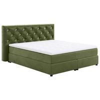 Boxspringbett Castle Grün Lxf: ca. 160x200 cm - Schwarz/Grün, Holzwerkstoff/Textil (160/200cm) - MID.YOU