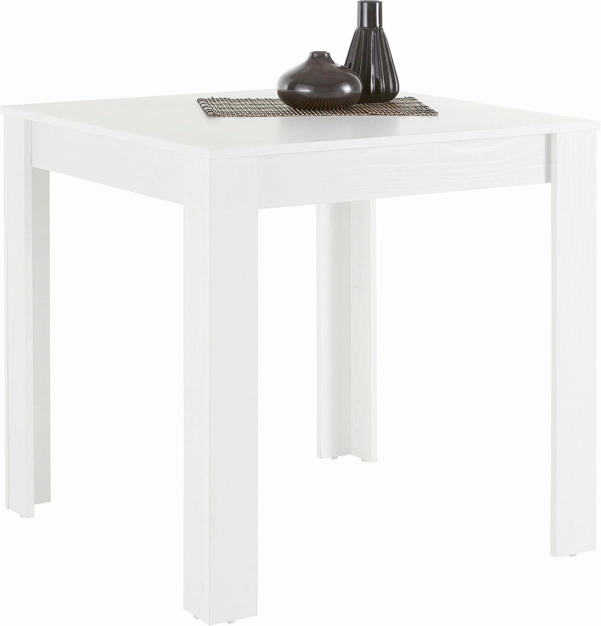 Esstisch Lynn Weiß L: 80cm - Weiß, Design, Holzwerkstoff (80/75/80cm) - MID.YOU