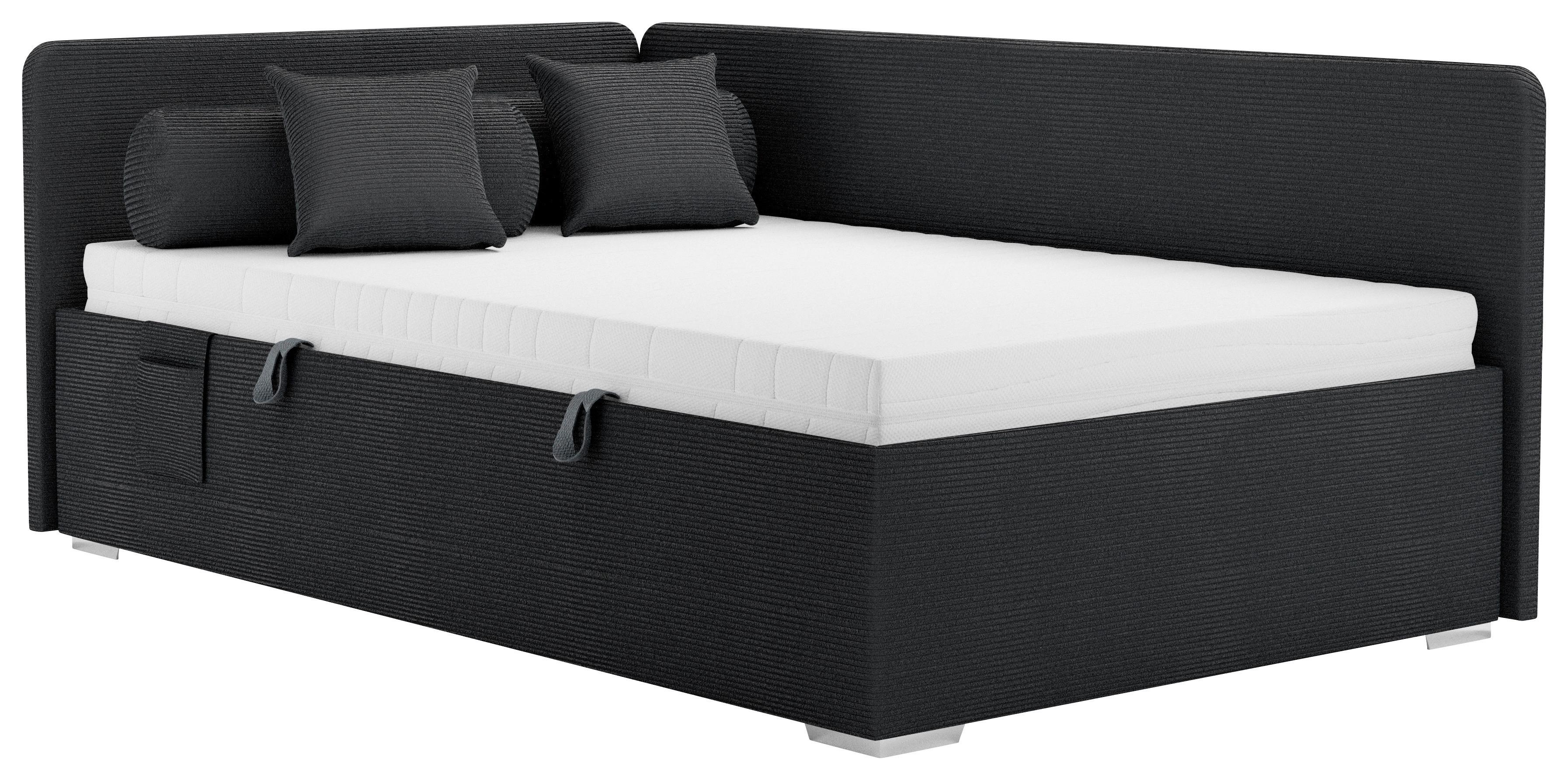 Polsterbett Remi - Chromfarben/Silberfarben, MODERN, Holz/Textil (120/200cm)