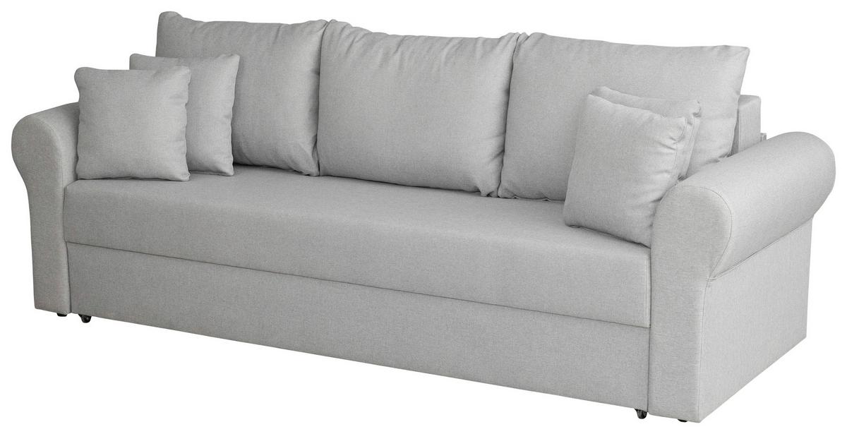 Schlafsofa Sara - Hellgrau/Schwarz, Design, Textil (235/75/90cm) - P & B