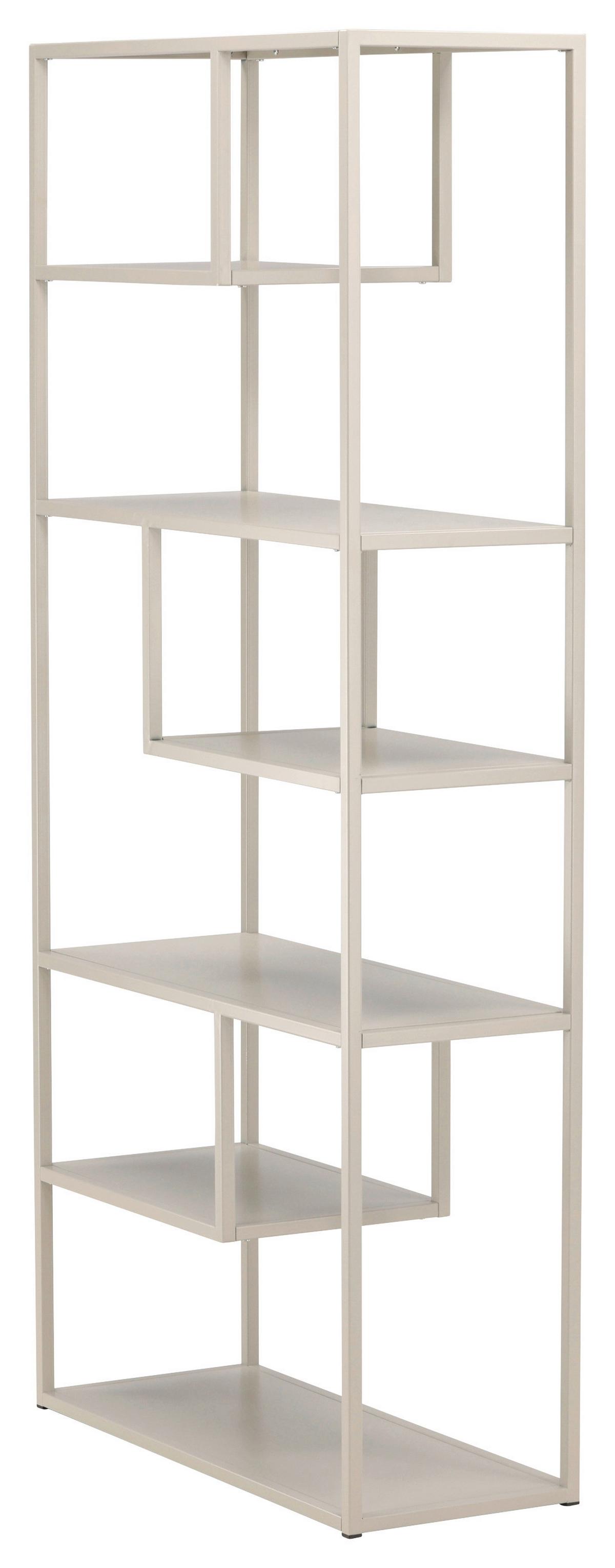 Bücherwand Staal - Beige, Design, Metall (85/188/35cm) - Livetastic
