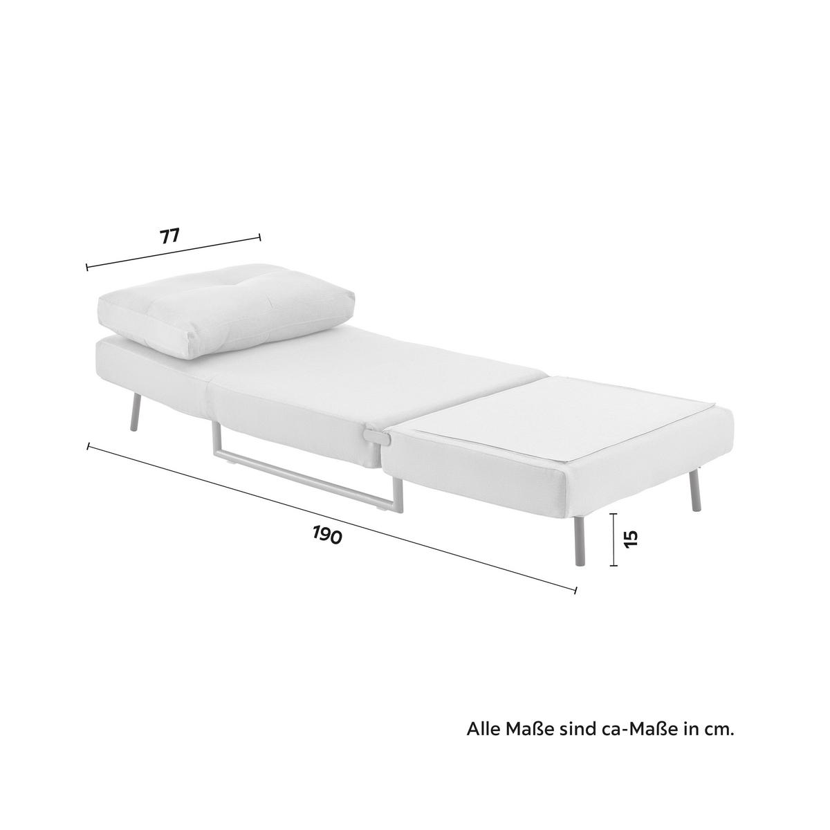 Rozkládací pohovka Malic - béžové - barvy dubu/béžová, Moderní, kov/textil (80/84/90cm) - Bessagi Home