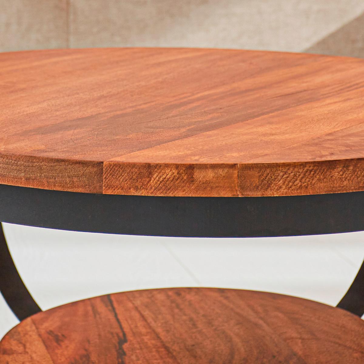 Couchtisch Ocala Braun/schwarz, 70 Cm - Schwarz/Braun, MODERN, Holz/Metall (70/70/35cm) - MID.YOU