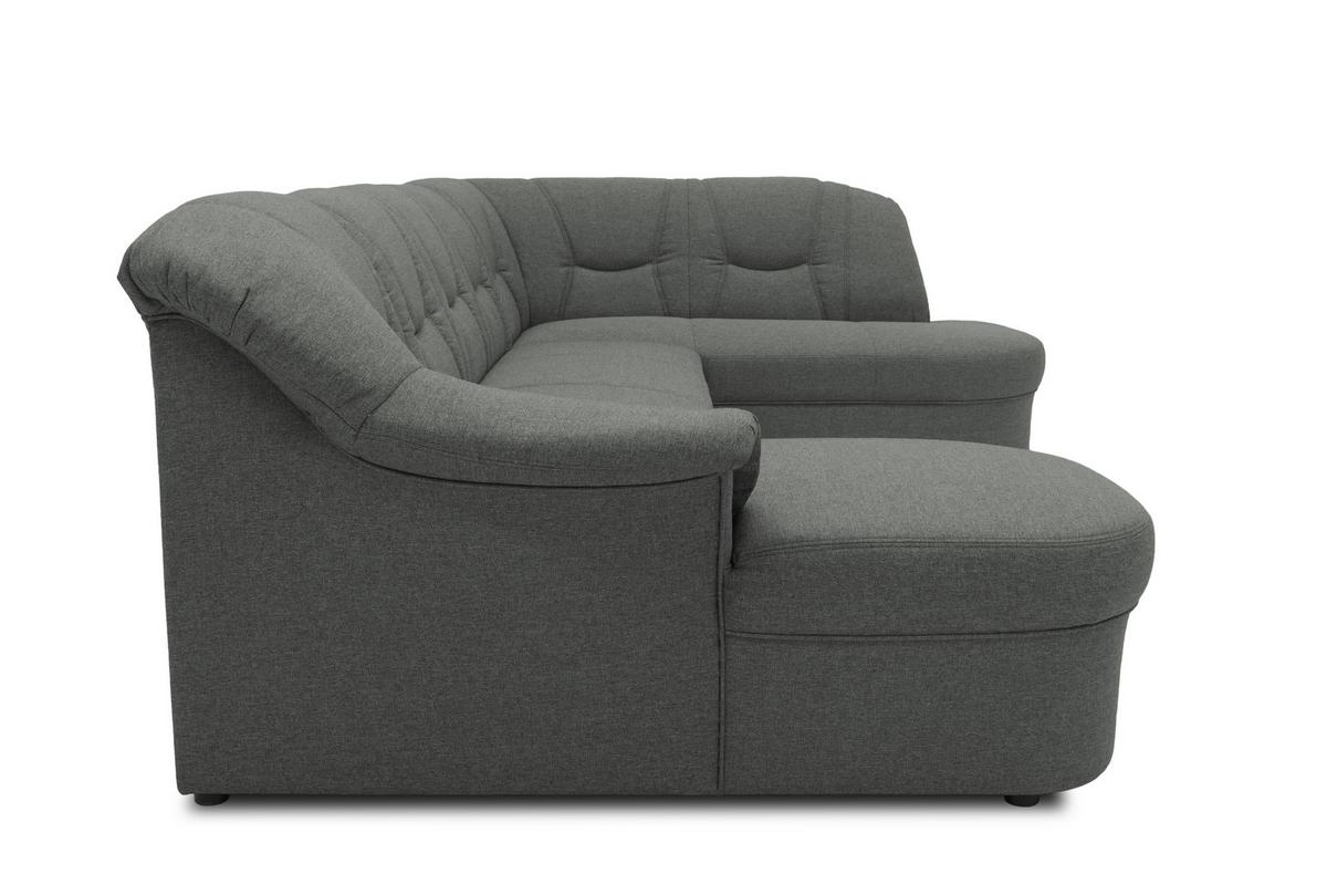 Wohnlandschaft Sarafina Dunkelgrau - Dunkelgrau/Schwarz, KONVENTIONELL, Textil (146/295/180cm) - MID.YOU