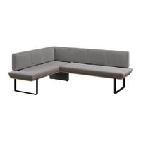 Eckbank Tristan Webstoff grau, S:175x225cm - Schwarz/Grau, MODERN, Holz/Textil (175/225cm) - James Wood
