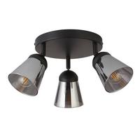 DECKENSTRAHLER 61170-3SM - Schwarz, Basics, Glas/Metall (42/42/11cm)