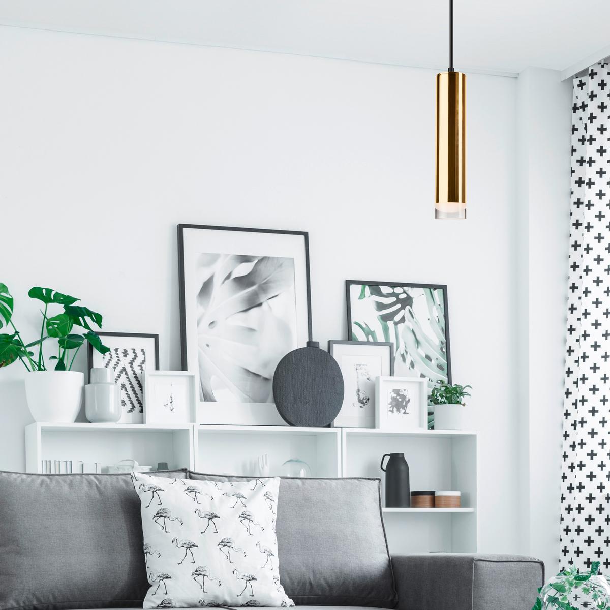 Hängeleuchte 39565 Diego Gold - Goldfarben, Design, Metall (80/100cm)