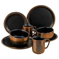 Kombiservice Modern Industrial - Goldfarben/Schwarz, Basics, Keramik (37.5/23/30.5cm) - Creatable