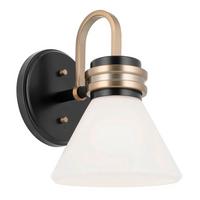 Fürdőszobai Falilámpa Kl-Farum1-Bk-Cpz - Pezsgő/fekete, Konventionell, üveg/fém (24/17,8/21,5cm) - Elstead Lighting