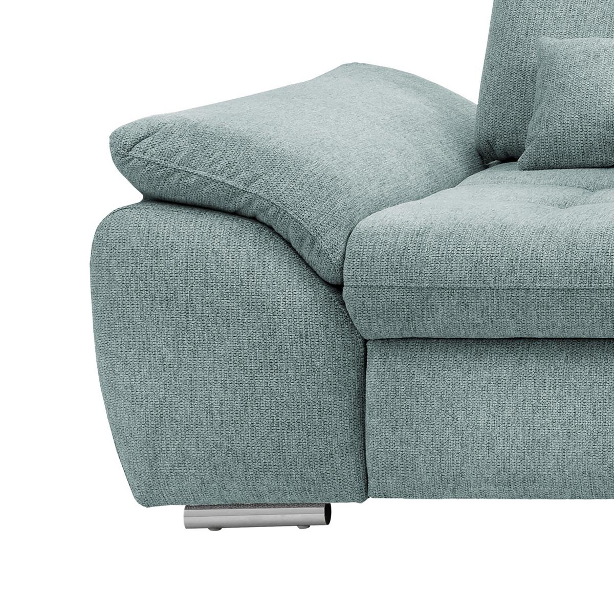 Ecksofa Mit Bettkasten Rigatti Blau S: 314x184 Cm - Chromfarben/Blau, MODERN, Textil (314/184cm) - Livetastic