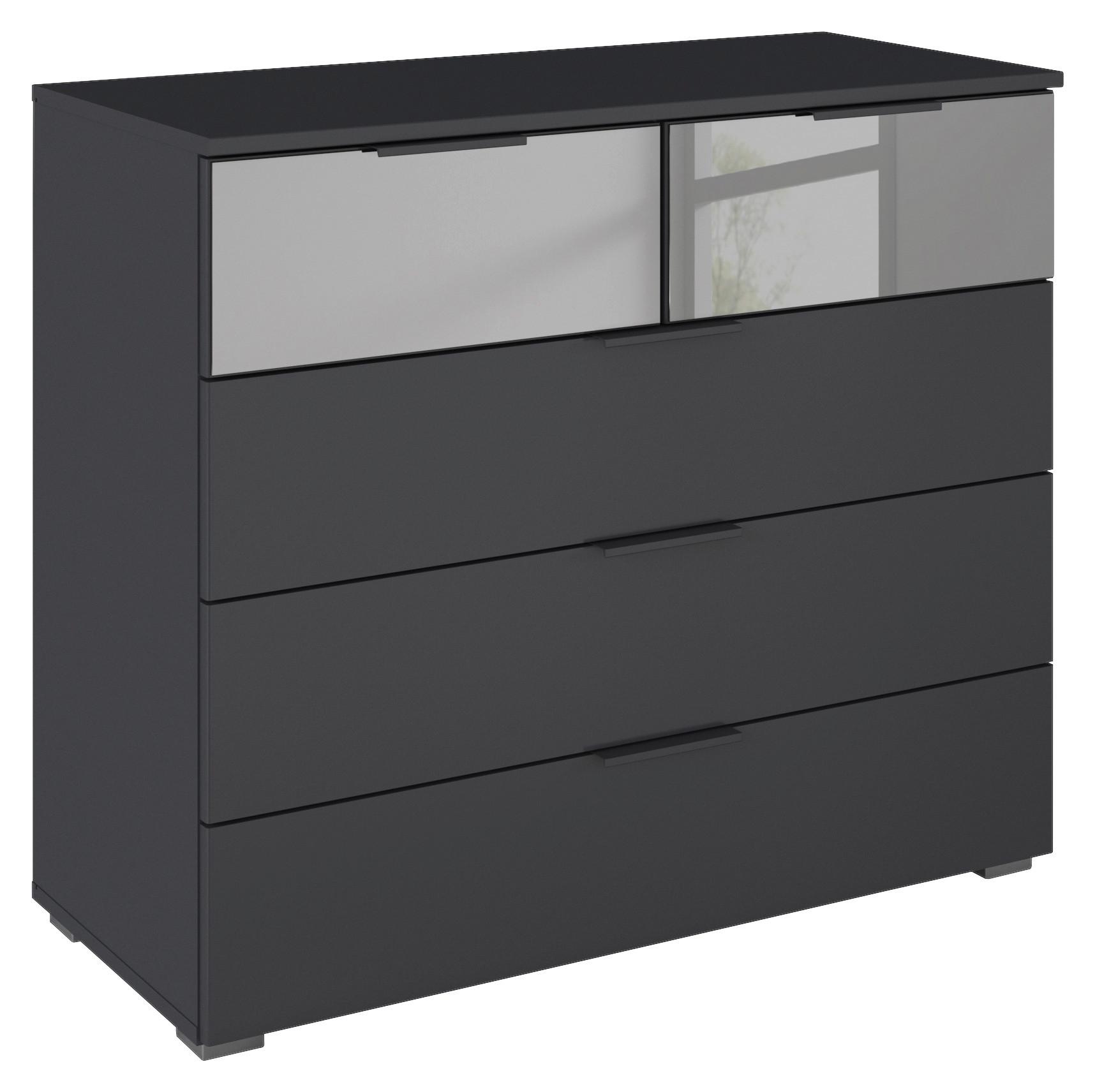 Kommode Skyla Grau, Grauspiegel B: 93 cm - Alufarben, MODERN, Glas/Holzwerkstoff (93/81/42cm) - Rauch Möbel