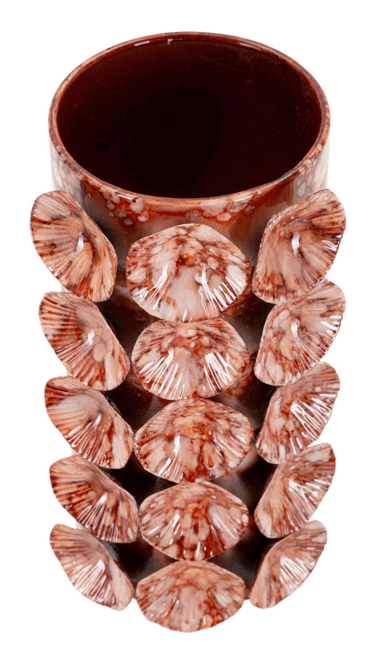 Vase Pot Drop Dunkelrot B: 12,5 Cm - Dunkelrot, Basics, Metall (12,5/24/12,5cm)