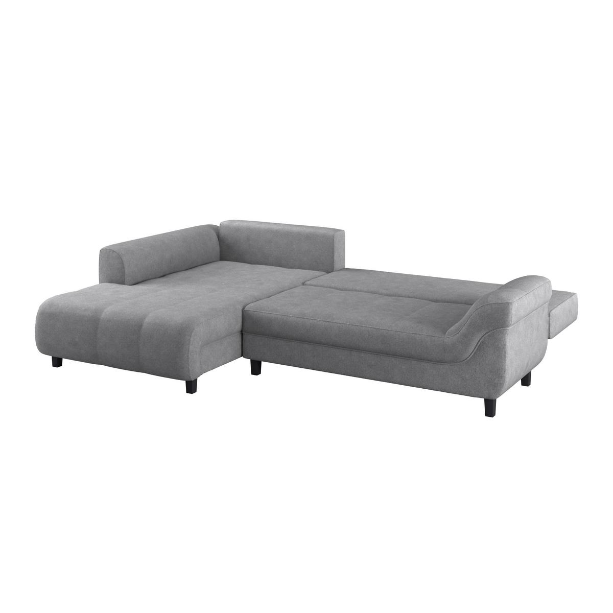Rohová sedačka MENDOZA. ľavá, sivá - čierna/sivá, Design, drevo/textil (197/309cm) - Ondega