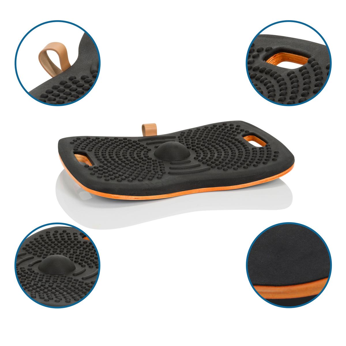 Balance Board Activ - Schwarz/Orange, Basics, Holzwerkstoff/Kunststoff (50/5/35cm) - MID.YOU