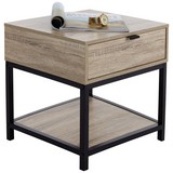 Nachtkästchen Naturfarben H: 45 cm Industry - Schwarz/Naturfarben, MODERN, Holzwerkstoff/Metall (45/45/39,5cm) - Livetastic