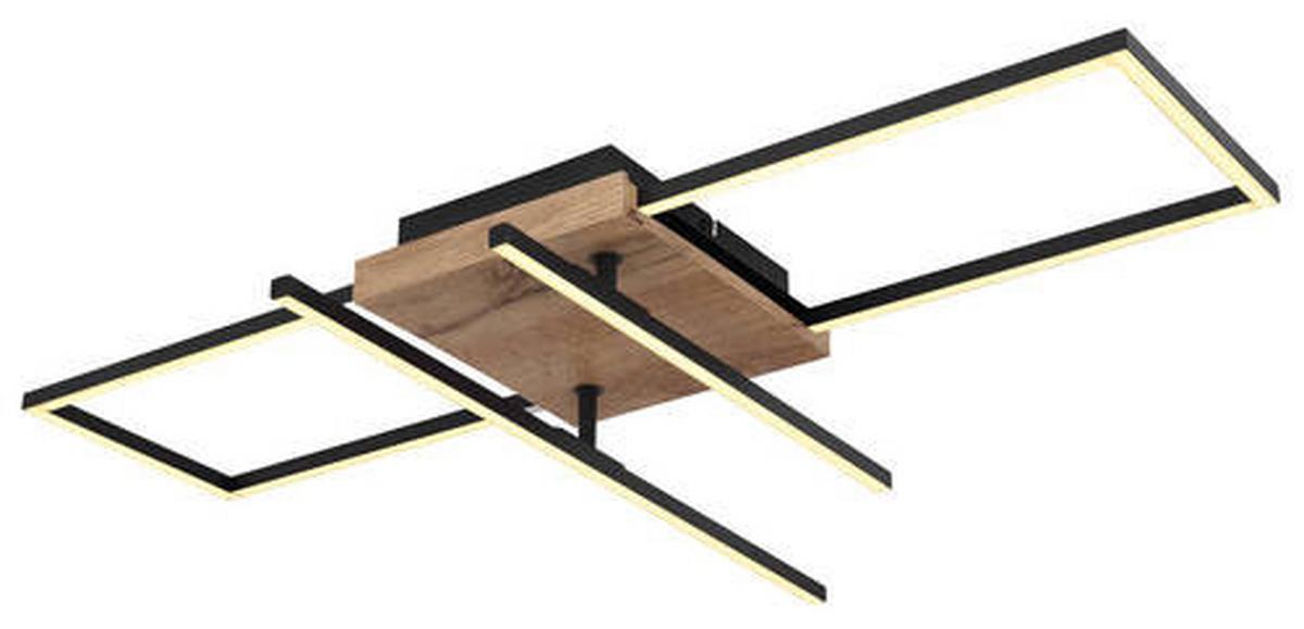 Led-deckenleuchte 67276-24 - Dunkelbraun/Opal, Design, Holzwerkstoff/Kunststoff (80/20/11,5cm) - Globo