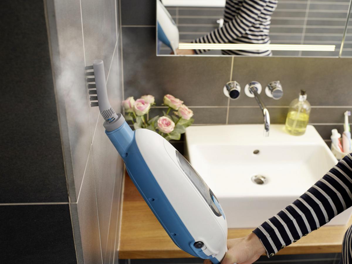 Dampfreiniger 1300w Mit Fensterreinigungsaufsatz - Blau/Weiß, Basics (12/70/20,5cm)