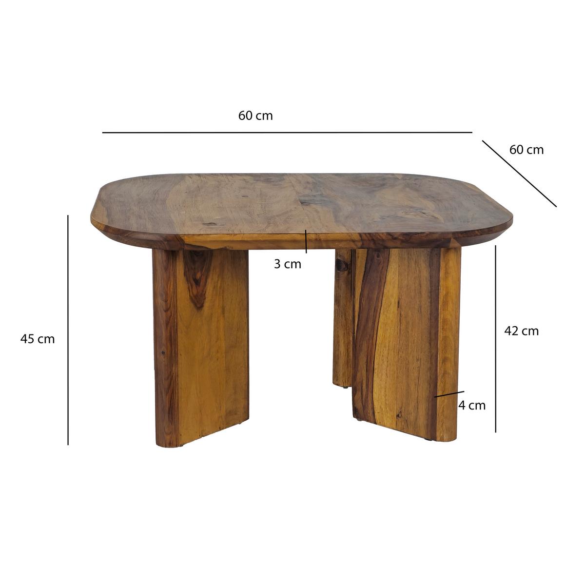 COUCHTISCH Braun L: 60cm - Braun, Design, Holz (60/60/45cm) - MID.YOU