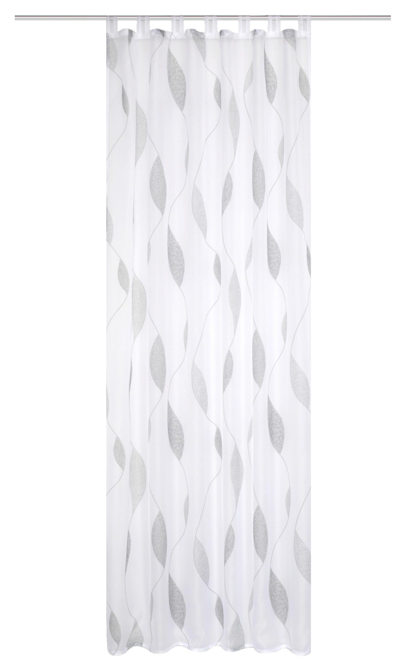 Vorhang mit Schlaufen und Band Paolo 140x255 cm Grau/Weiß - Weiß/Grau, MODERN, Textil (140/255cm) - Luca Bessoni