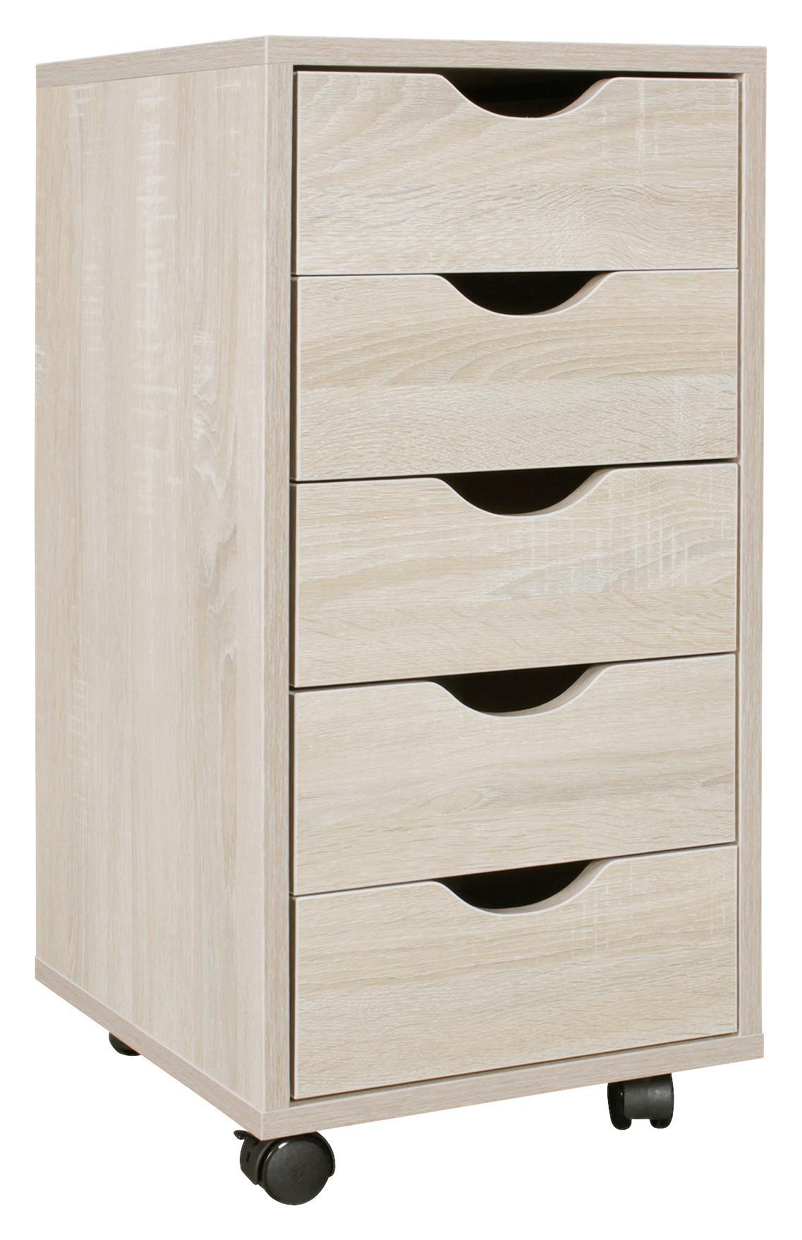 Kanc. kontajner na kolečkách sonoma dub - barvy dubu, Moderní, kompozitní dřevo/plast (33/68/38cm) - MID.YOU