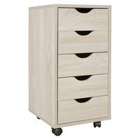 Rollcontainer Eiche Dekor Mina BxHxT 33x68x38 cm - Eichefarben, MODERN, Holzwerkstoff/Kunststoff (33/68/38cm) - MID.YOU