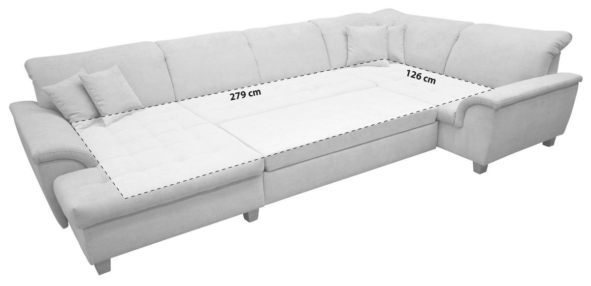 Wohnlandschaft Franzi Mit Schlaffunktion Dunkelgrau - Eichefarben/Dunkelgrau, KONVENTIONELL, Textil (170/352/214cm) - MID.YOU