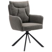 Armlehnstuhl Emine Braun Sitzfl. 180° drehbar, B: 60cm - Schwarz/Braun, KONVENTIONELL, Textil/Metall (60/92/67cm) - MID.YOU