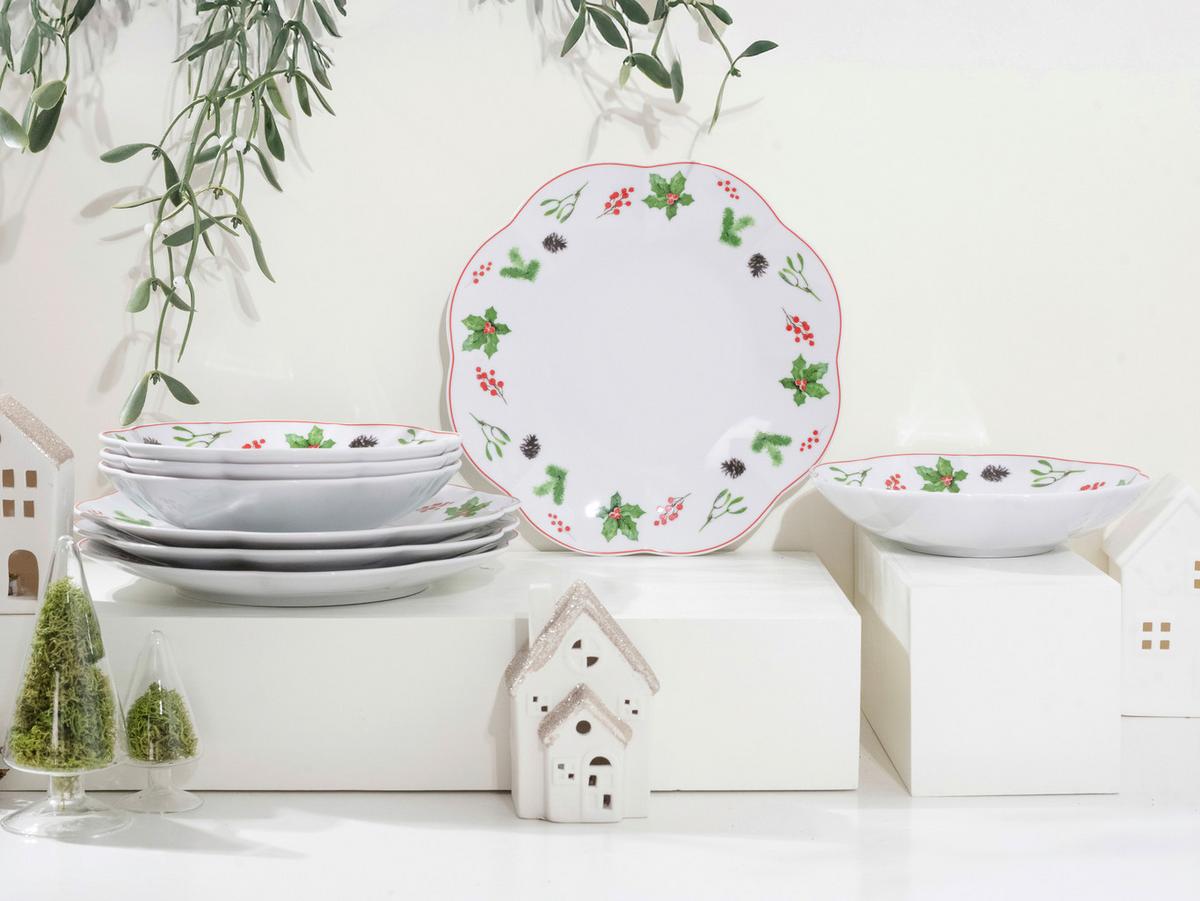 Tafelservice 8 -teilig. Porzellan, Multicolor/Weiß - Multicolor/Weiß, Basics, Keramik - Creatable
