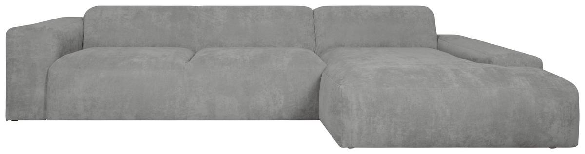 Ecksofa Hannah Hellgrau 343x170 cm - Hellgrau/Schwarz, Design, Textil (343/170cm) - MID.YOU