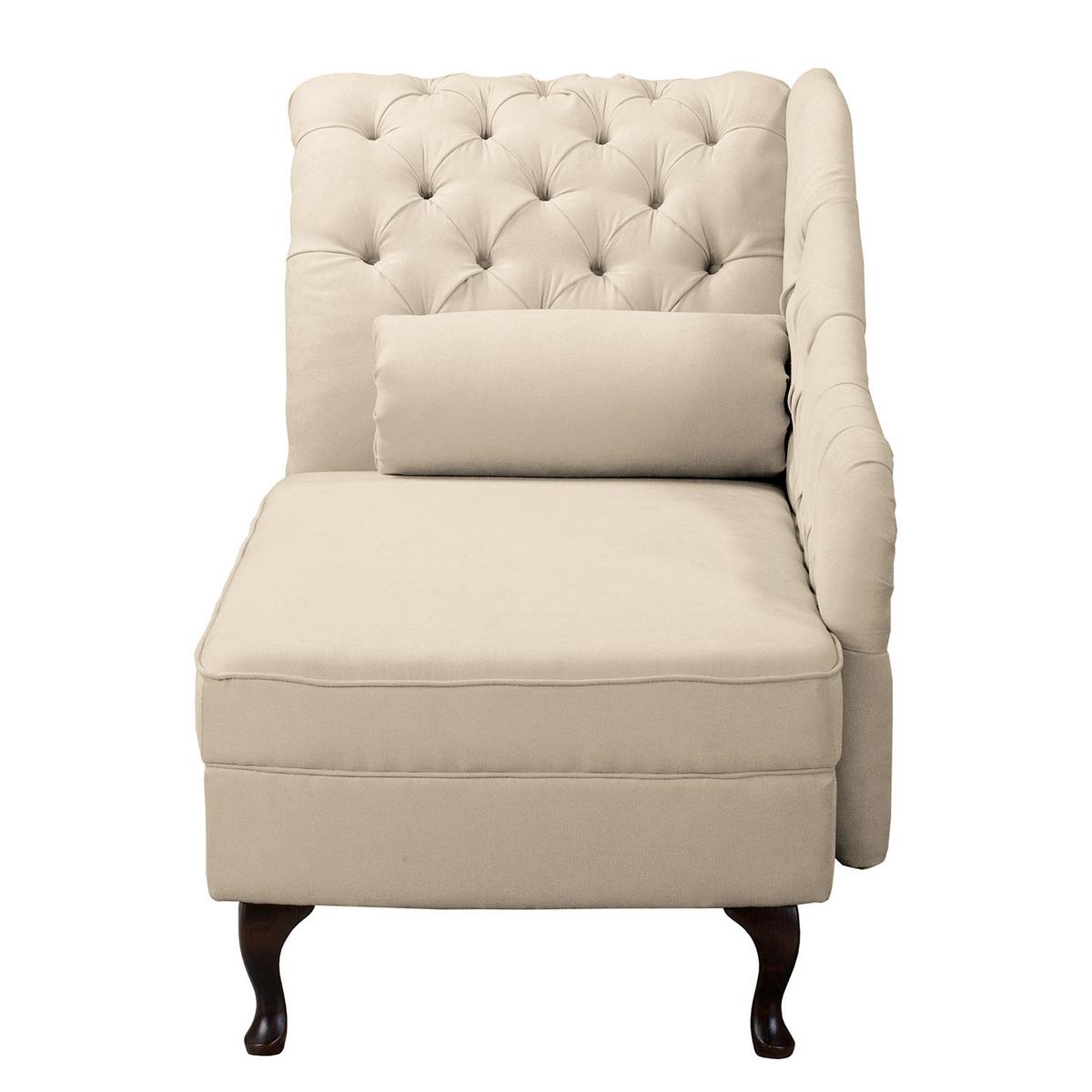 Récamiere Pako Creme B: 185cm - Creme/Braun, Design, Textil (185/93/75cm) - Livetastic