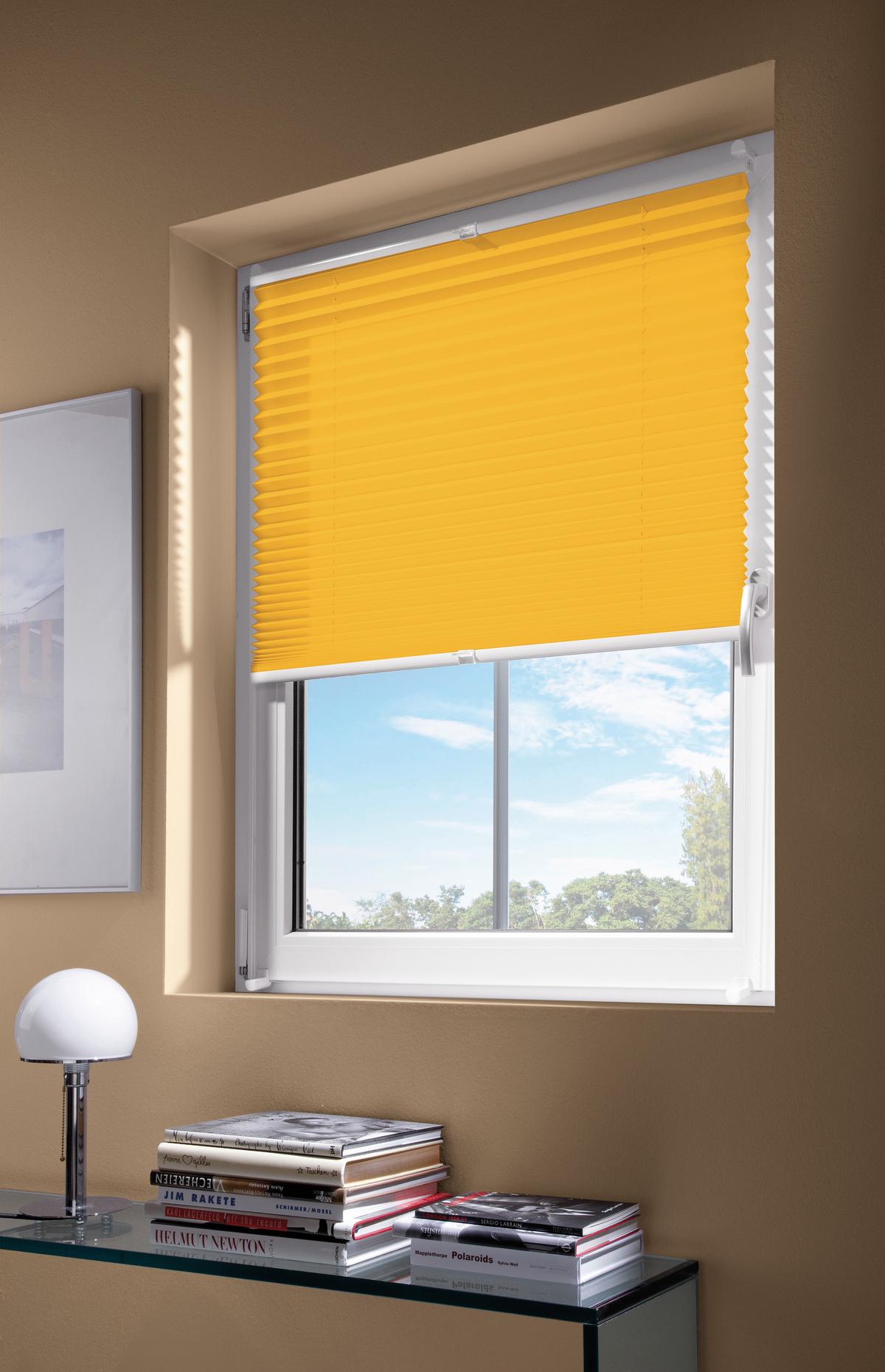 Plissee Gelb B: 120 Cm - Basics (120/130cm) - Homeware