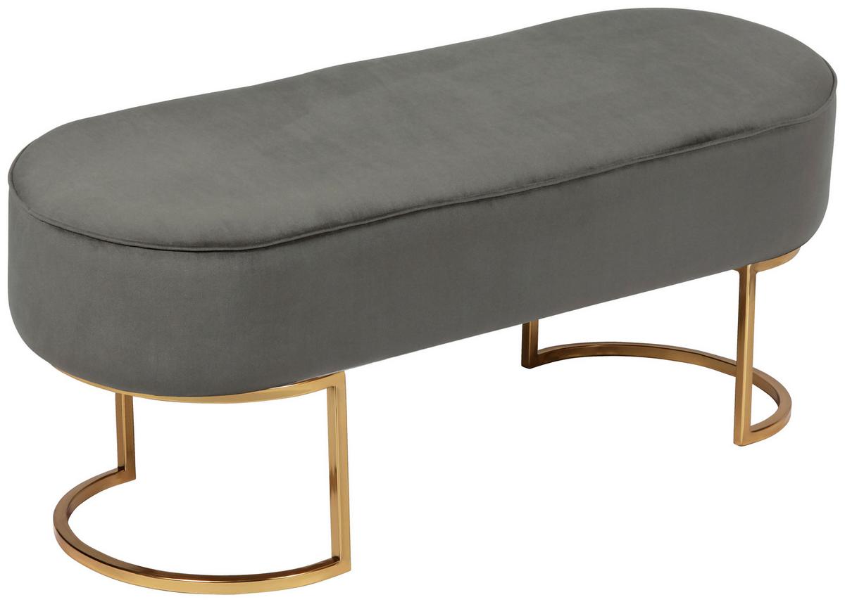 SEDACÍ LAVICE PERA GRAU / GOLD - šedá/barvy zlata, Design, kov/dřevo (105/41/40cm) - MID.YOU