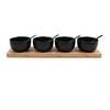 sada misiek na dip TAPAS - 4 - čierna, Modern, drevo/keramika (45/11.5/7.2cm) - Modern Living