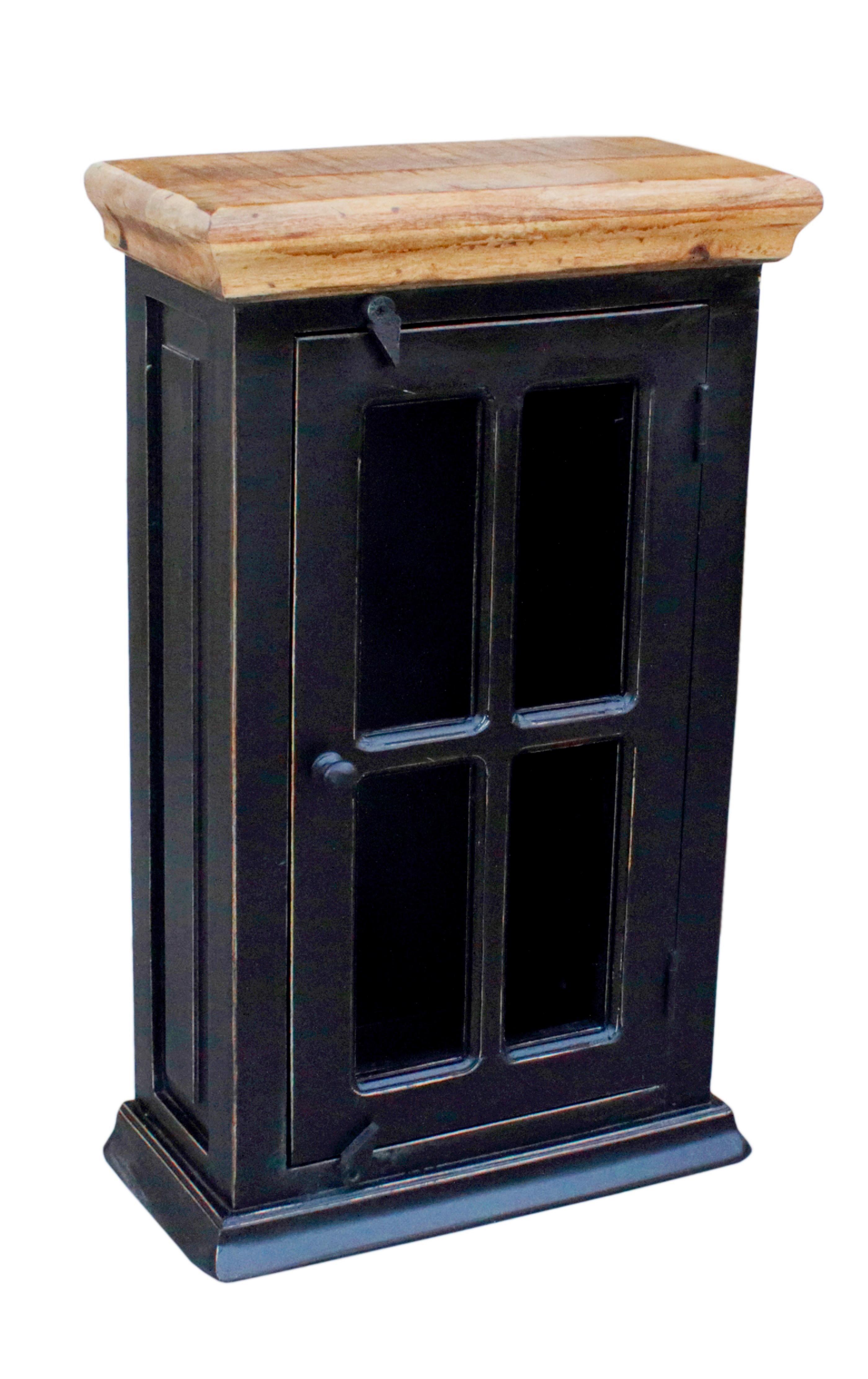 HÄNGESCHRANK Honig/Schwarz B: 44cm - Schwarz/Honig, Design, Glas/Holz (44/70/20cm) - MID.YOU