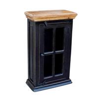 HÄNGESCHRANK Honig/Schwarz B: 44cm - Schwarz/Honig, Design, Glas/Holz (44/70/20cm) - MID.YOU