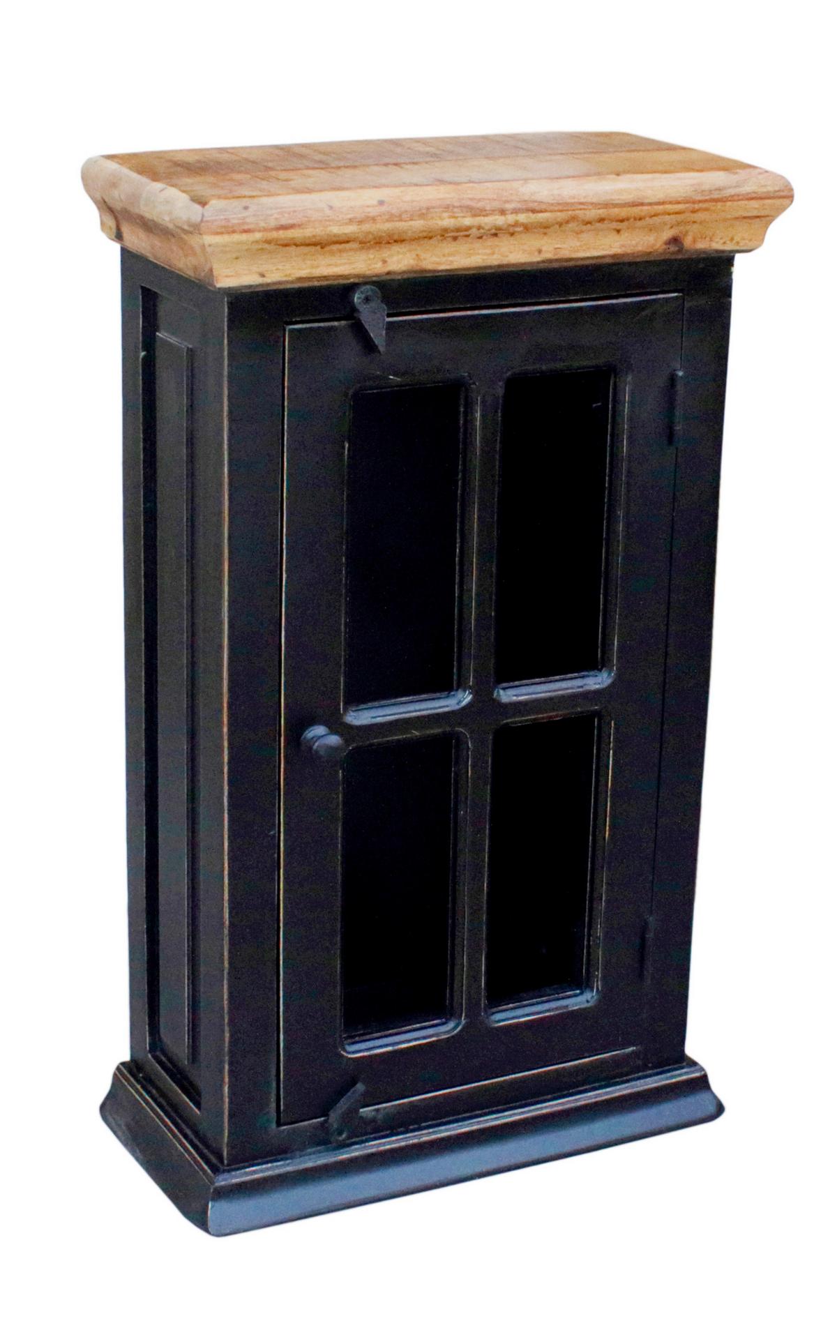 BADEZIMMER Schwarz 5-teilig - Schwarz/Honig, Basics, Holz/Holzwerkstoff - Livetastic