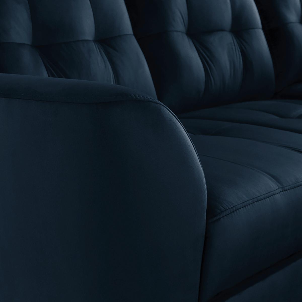 Ecksofa Nordic Dunkelblau S: 236x190 cm - Buchefarben/Dunkelblau, Design, Textil (236/190cm) - Livetastic