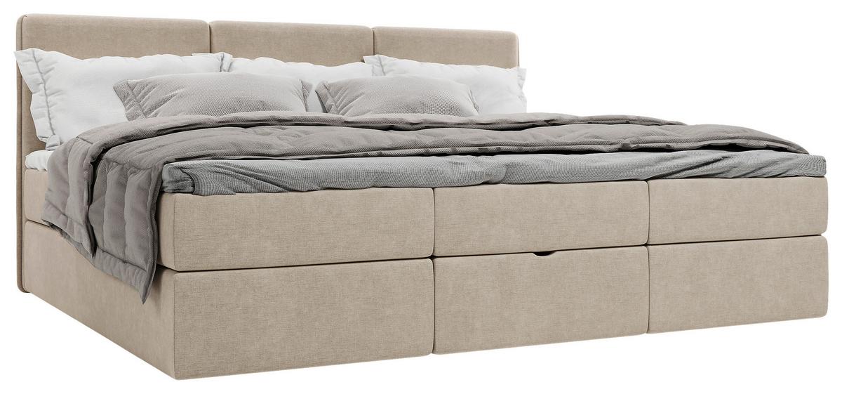 Familienbett Domino Combo Mit 3 Bettkasten, Beige 240x200 Cm - Beige/Schwarz, MODERN, Holz/Holzwerkstoff (240/200cm) - MID.YOU
