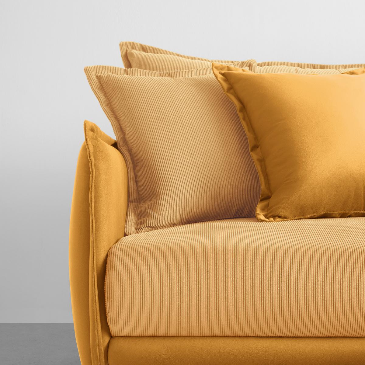 Rohová sedačka NUOVO, oboustranná, žlutá - černá/žlutá, Moderní, kov/textil (245/190cm) - Mömax