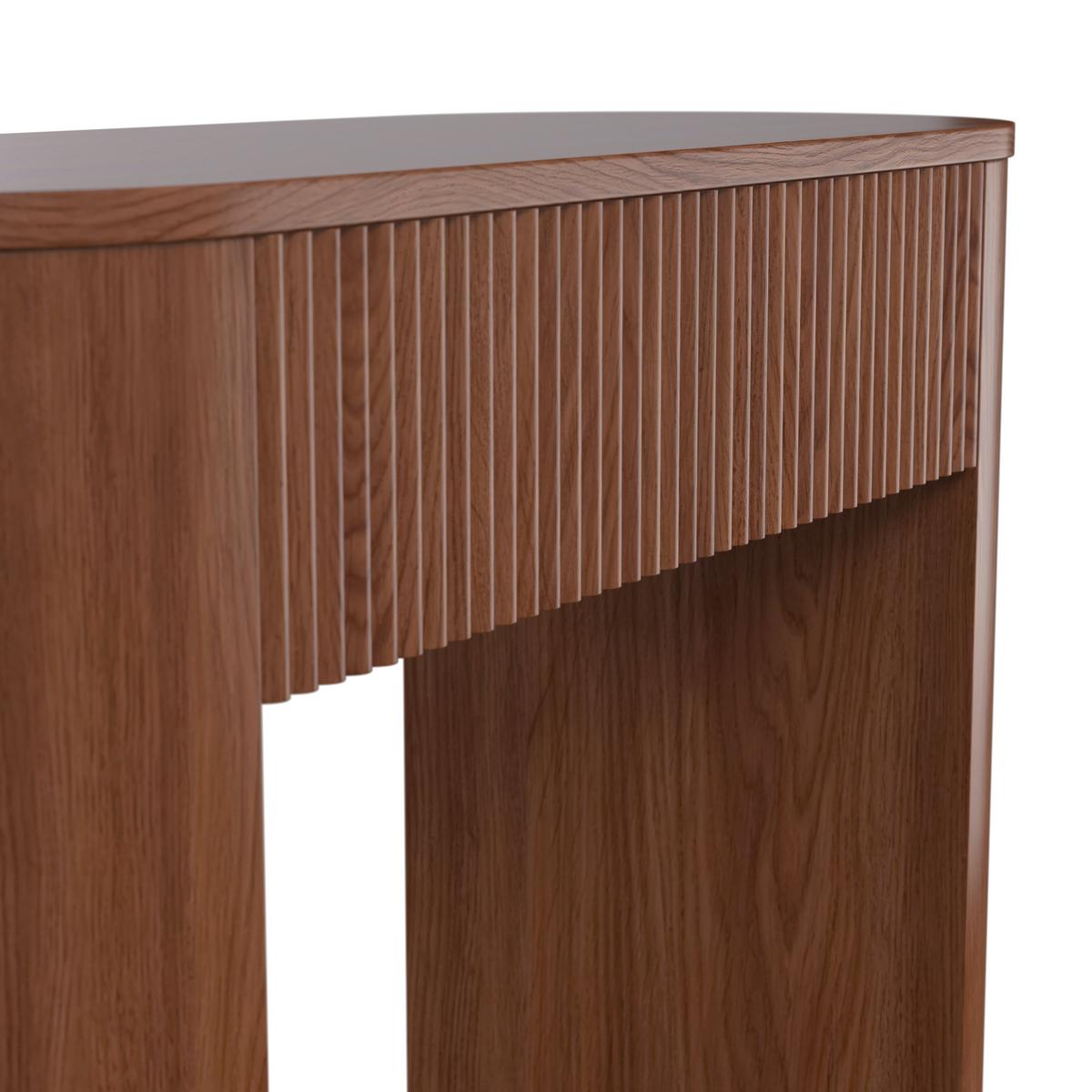 KONZOLOVÝ STOLEK NOAH - barvy vlašských ořechů, Moderní, kompozitní dřevo (112/79/40cm) - Bessagi Home