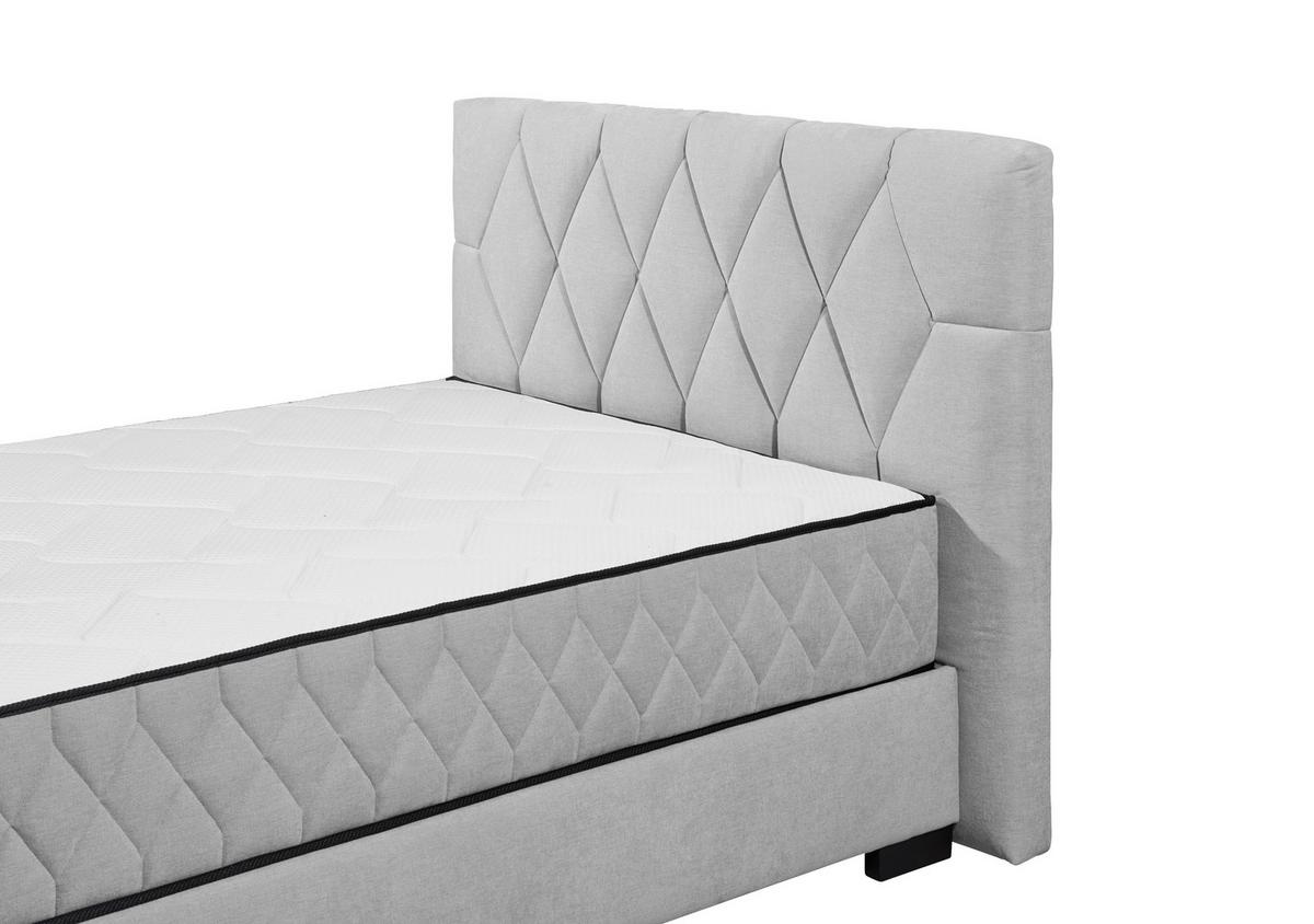 Boxbett Mit Bettkasten 140x200 Nagol B - Hellgrau/Schwarz, MODERN, Holzwerkstoff/Textil (140/200cm) - MID.YOU